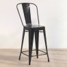 Buy Bar Stool with Backrest - Industrial Design - 60cm - New Edition - Metalix Black 60146 - prices